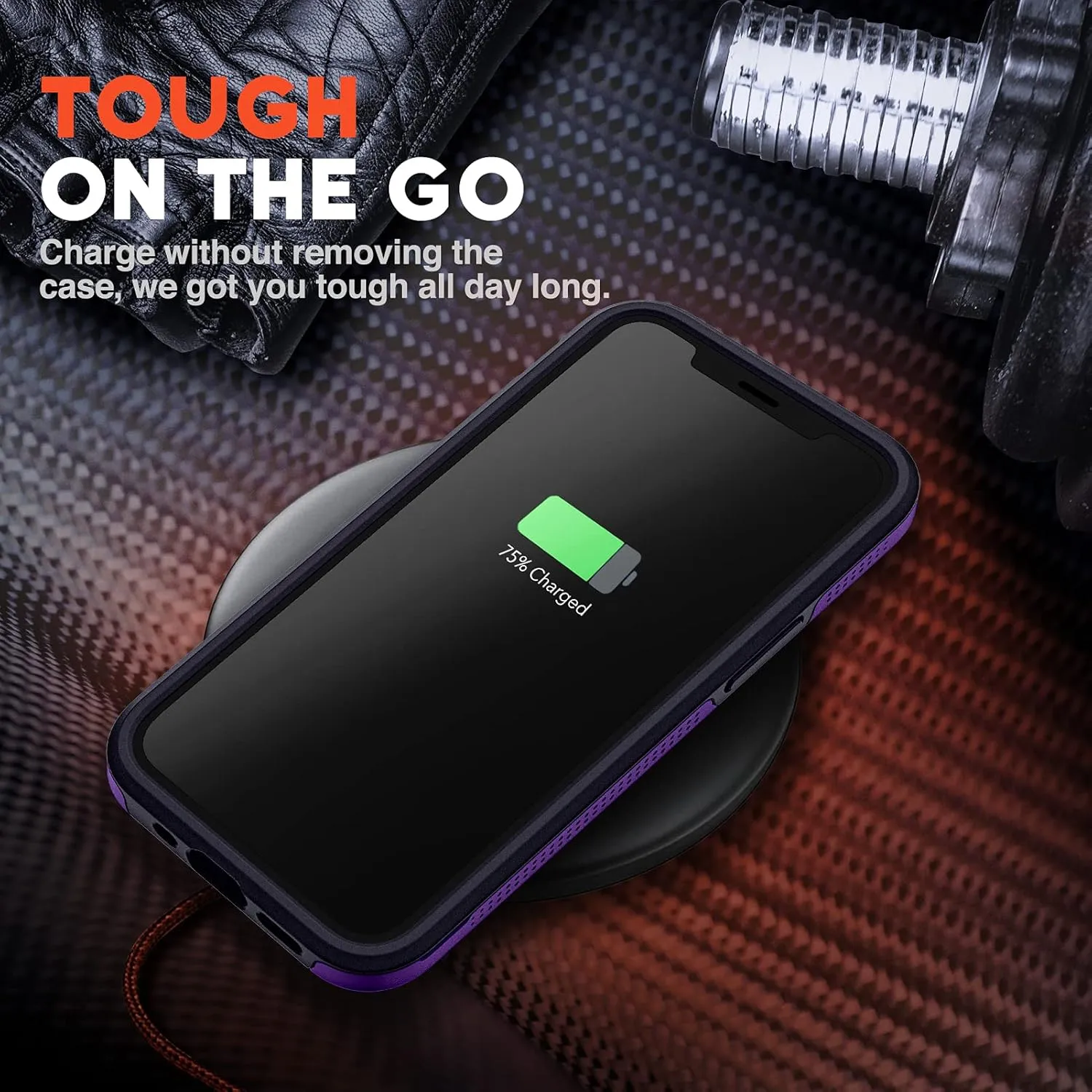 NTG Military Shockproof iPhone 12 Case [2 Layer Structure][Military Grade Anti-Drop] Hard Slim iPhone 12 Phone Case, Shockproof Protective Phone Case for iPhone 12 (6.1 inch), Dark Violet