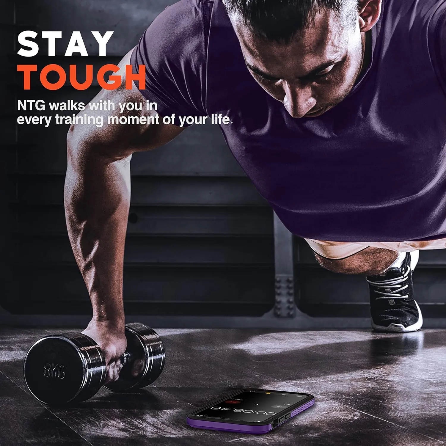NTG Military Shockproof iPhone 12 Case [2 Layer Structure][Military Grade Anti-Drop] Hard Slim iPhone 12 Phone Case, Shockproof Protective Phone Case for iPhone 12 (6.1 inch), Dark Violet