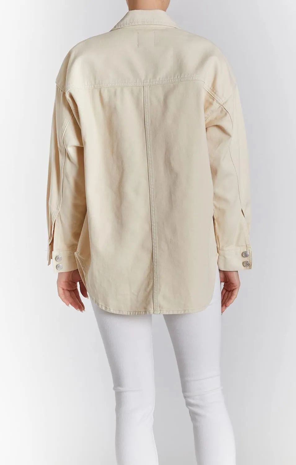 O A T NEW YORK Women's Luxury Clothing Long Sleeve Denim Jacket Shacket with Button Closure, Comfortable & Stylish