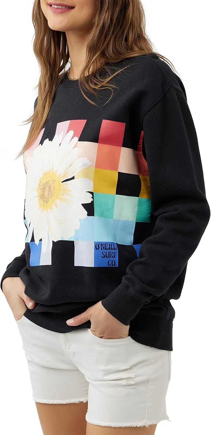 O'NEILL Women's Oversized Fleece Crewneck - Comfortable and Casual Pullover Sweatshirt for Women with Graphic Detail