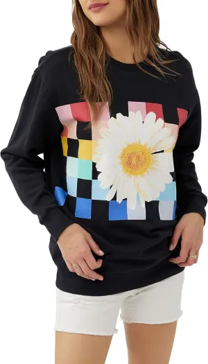 O'NEILL Women's Oversized Fleece Crewneck - Comfortable and Casual Pullover Sweatshirt for Women with Graphic Detail