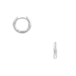 Orelia Everyday Elevated Silver Hoop Earrings 15mm ORE28924