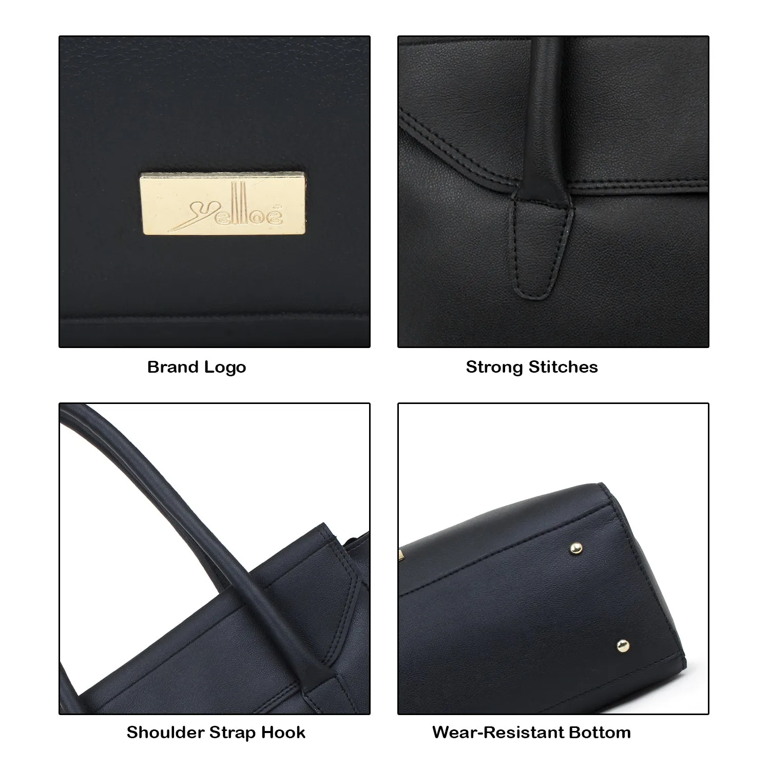 Oversized Black multi compartment tote Bag