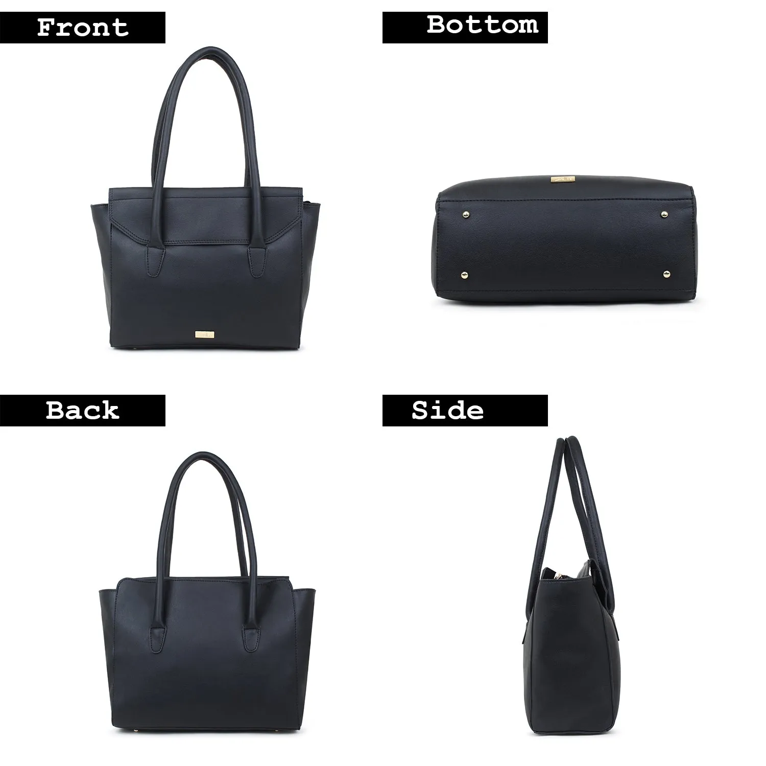 Oversized Black multi compartment tote Bag