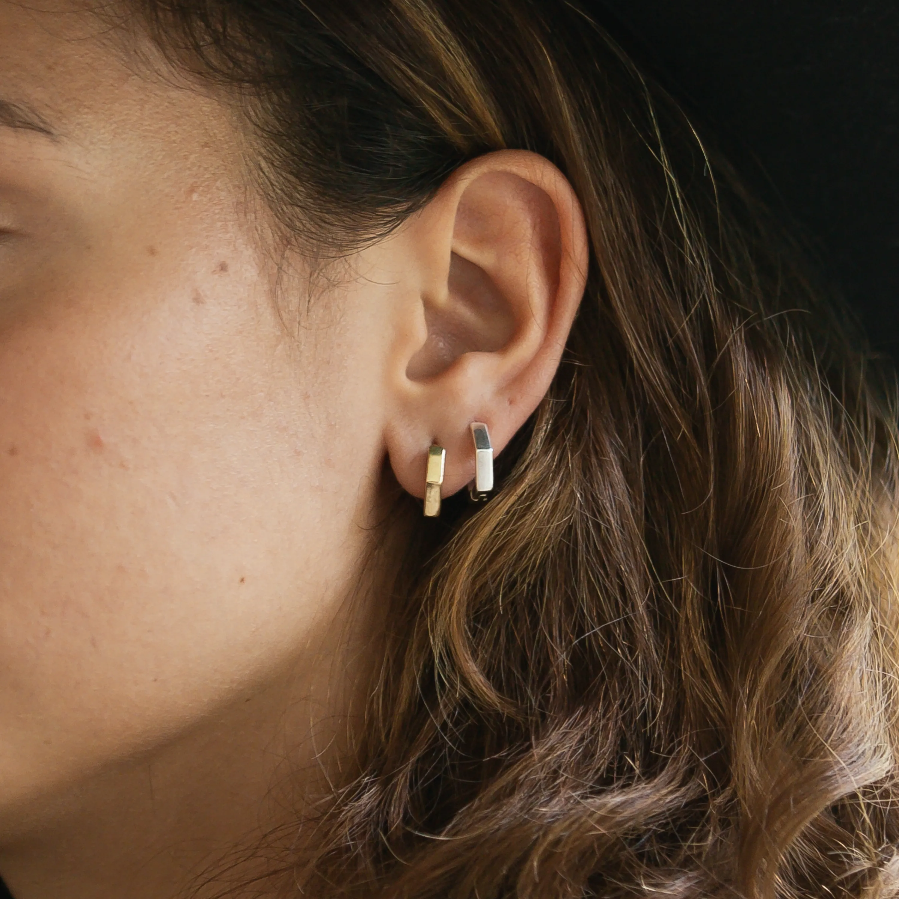 Padma Hexagon Hoop Earrings