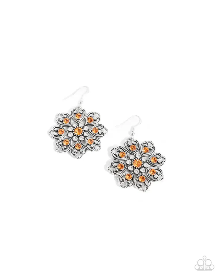 Paparazzi Garden of Love - Orange Earring