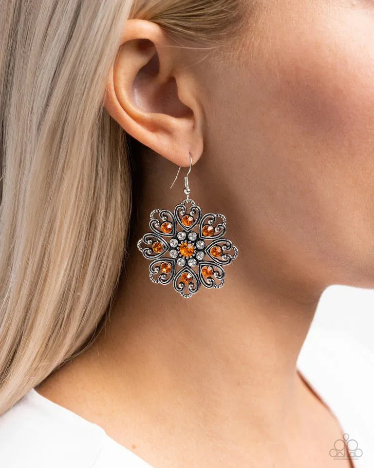Paparazzi Garden of Love - Orange Earring