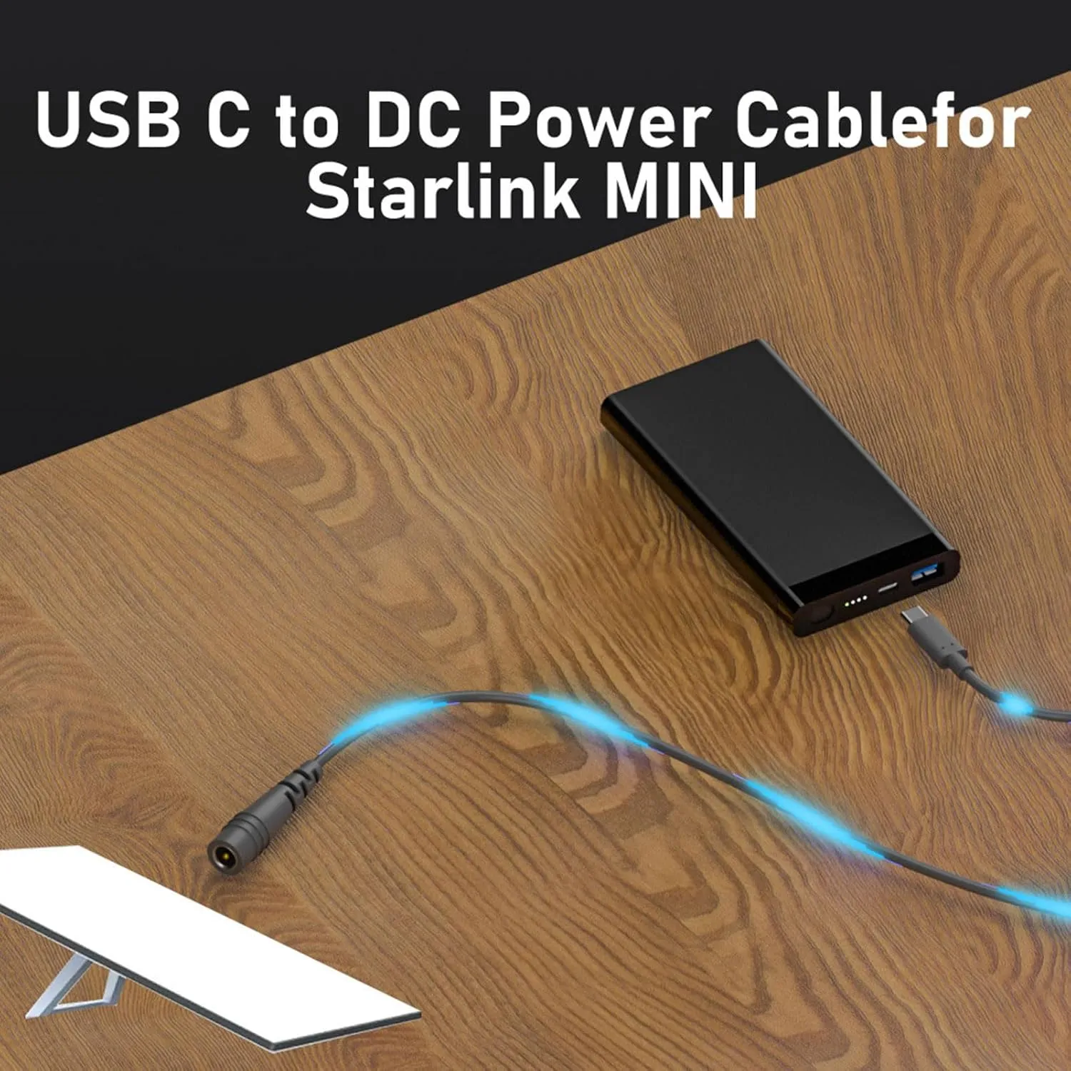 PD100W USB Type C Male to DC5521 5.5x2.1mm Female Power Extension Cable for Laptops and Mobile Devices Power Supply