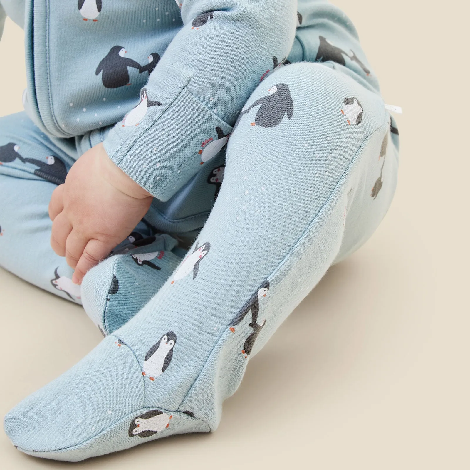 Penguin Print Clever Zip Sleepsuit
