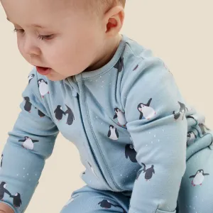 Penguin Print Clever Zip Sleepsuit