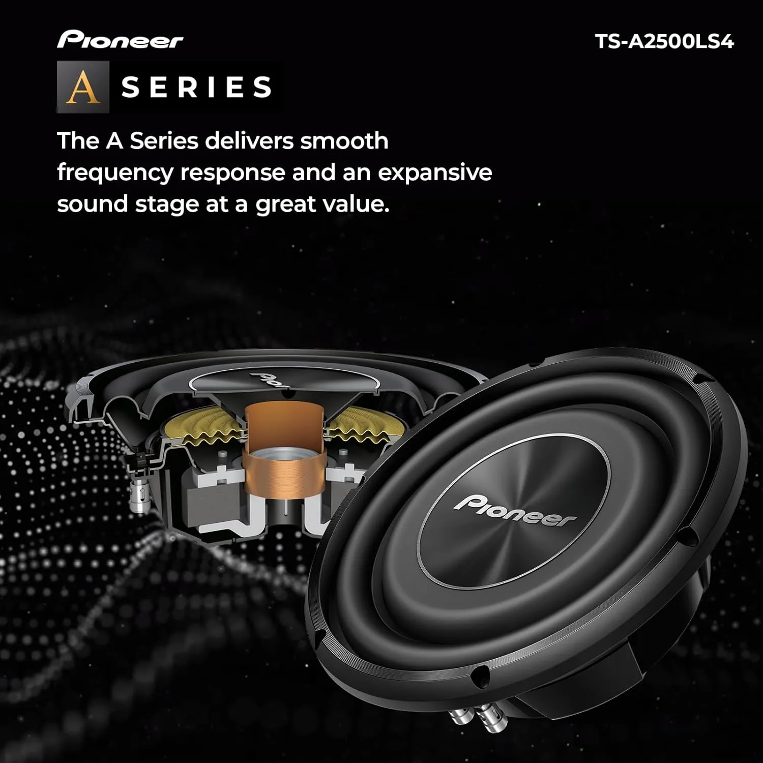 Pioneer TS-A2500LS4 10 Shallow Mount Component Subwoofer, 1200 Watts Max Power
