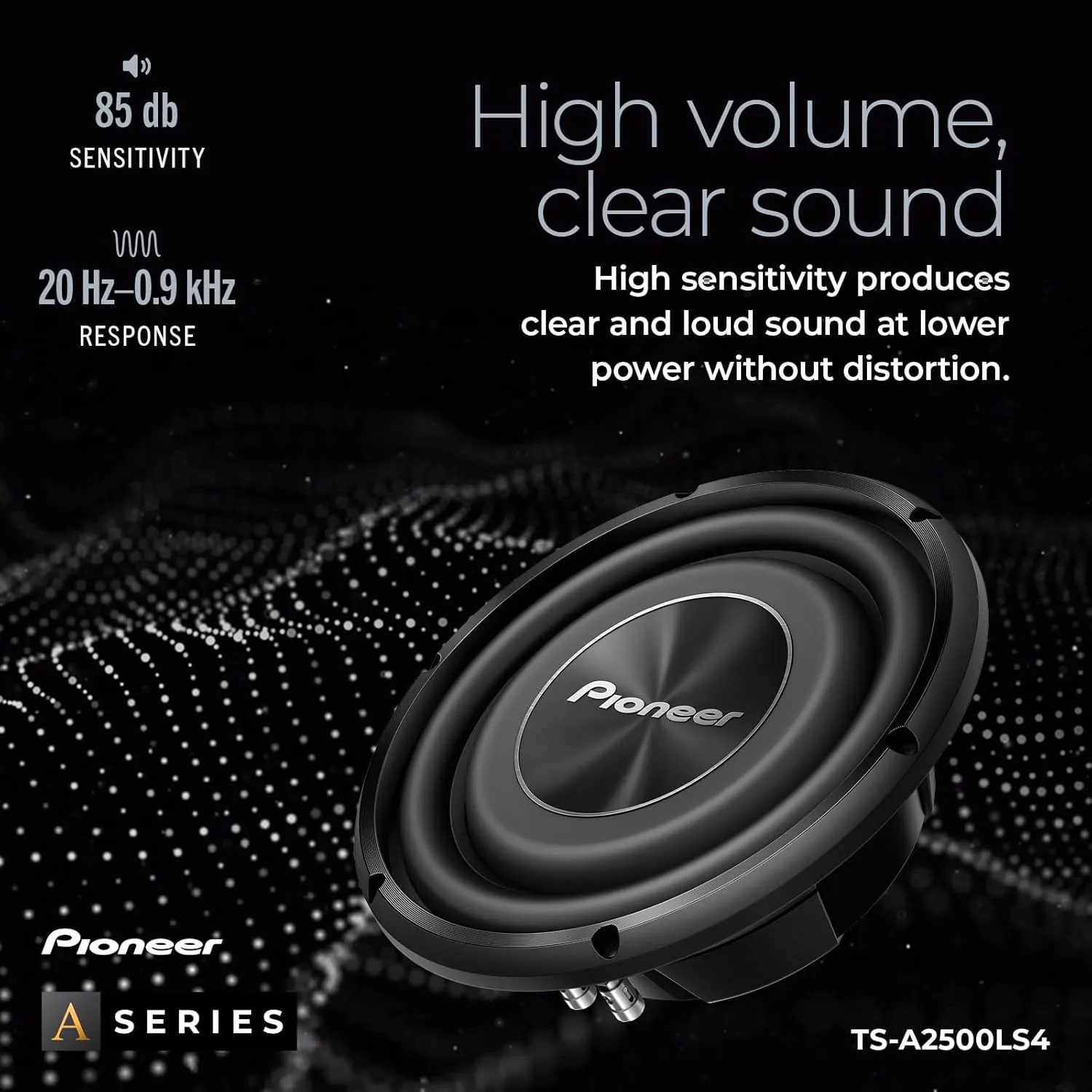 Pioneer TS-A2500LS4 10 Shallow Mount Component Subwoofer, 1200 Watts Max Power