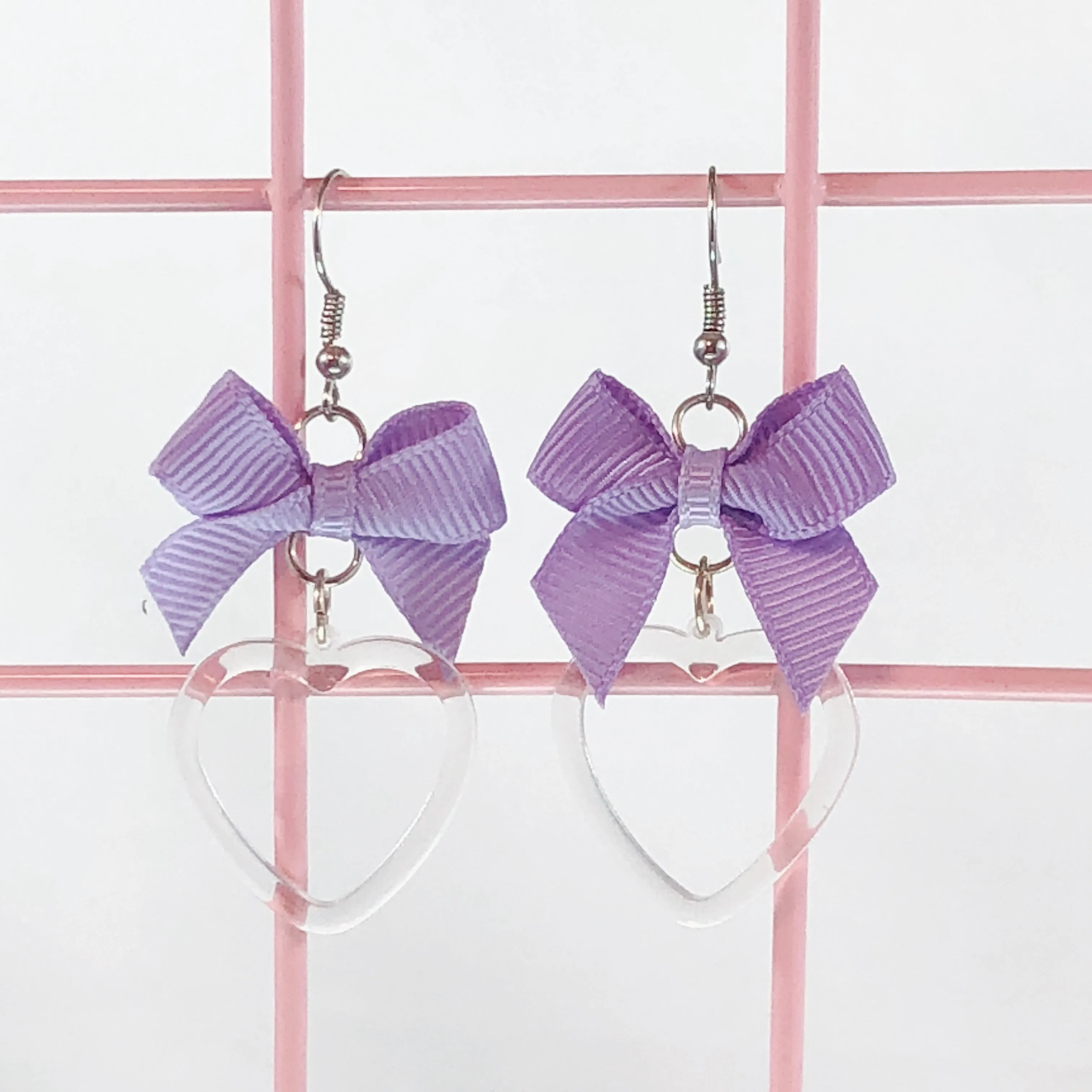 Plastic Heart Earrings (4 Colors)