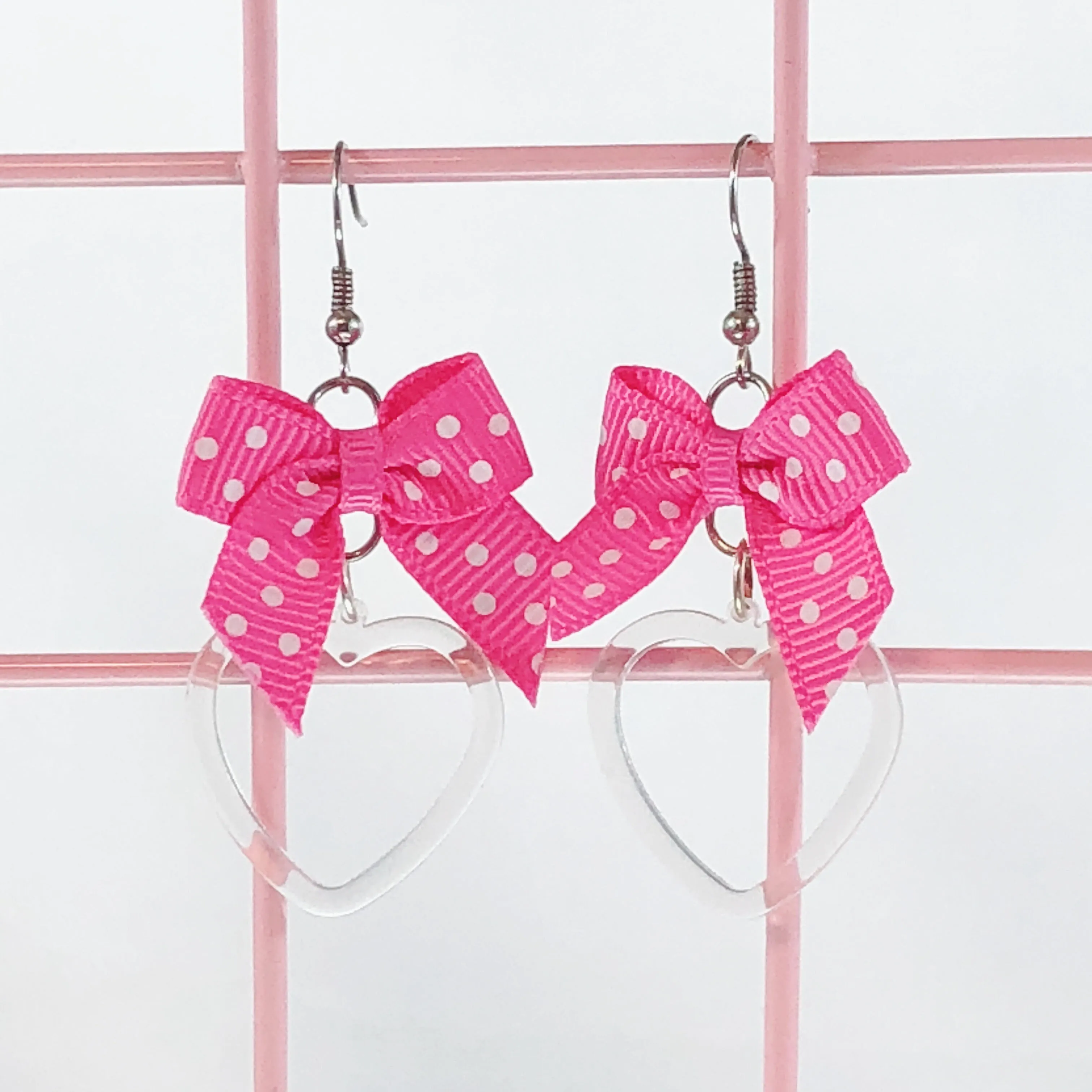 Plastic Heart Earrings (4 Colors)
