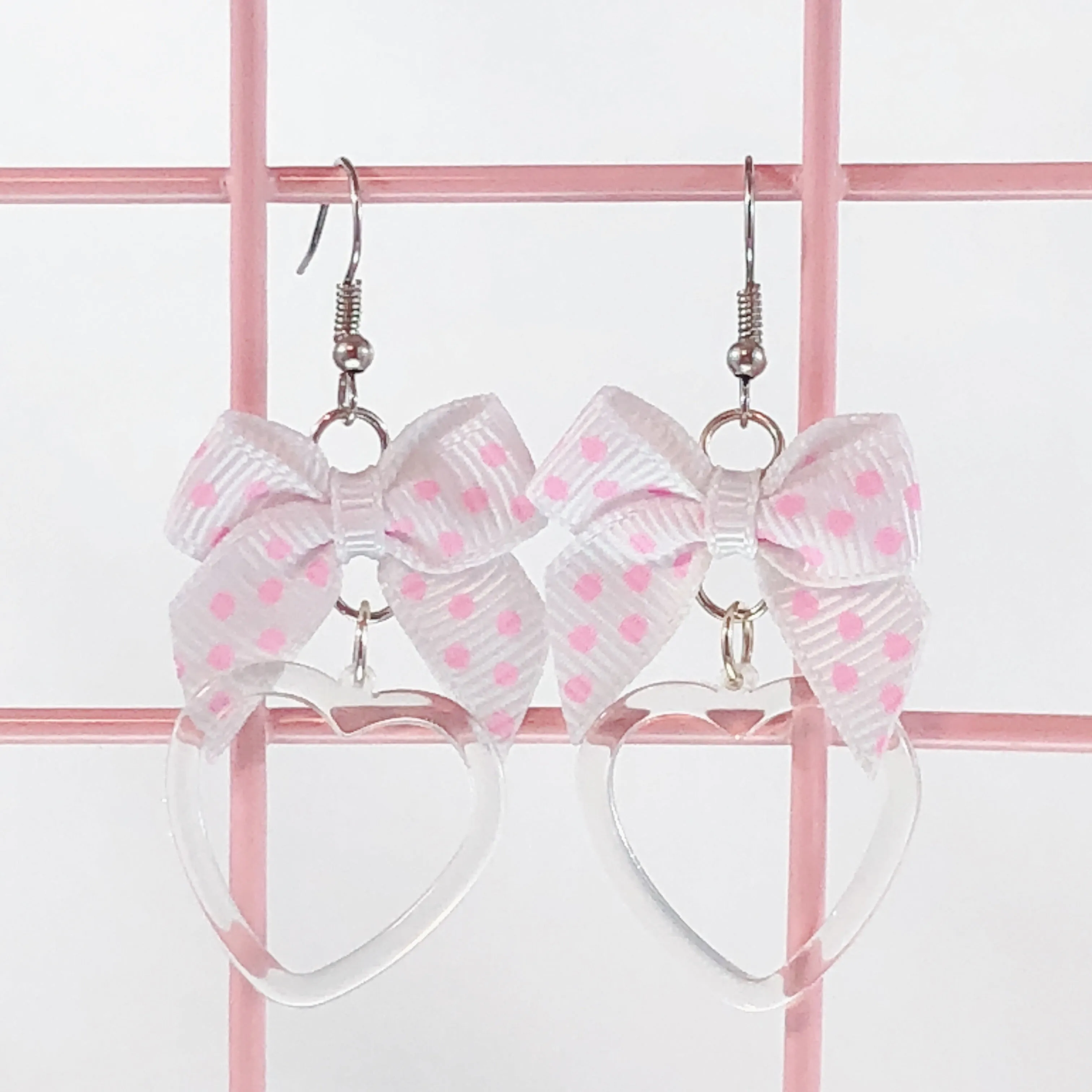 Plastic Heart Earrings (4 Colors)