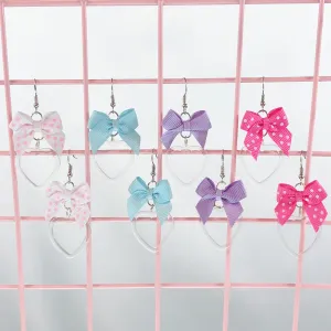 Plastic Heart Earrings (4 Colors)