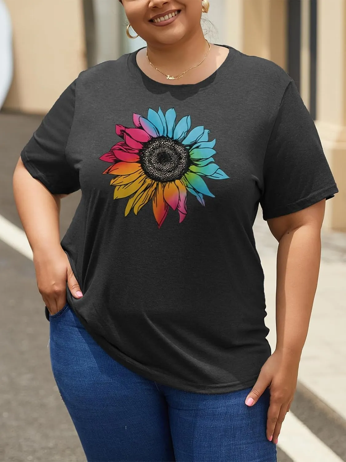 Plus Size Tshirts for Women Graphic Tees Summer Casual Tops Loose Cute Trendy Clothes Tee Shirt