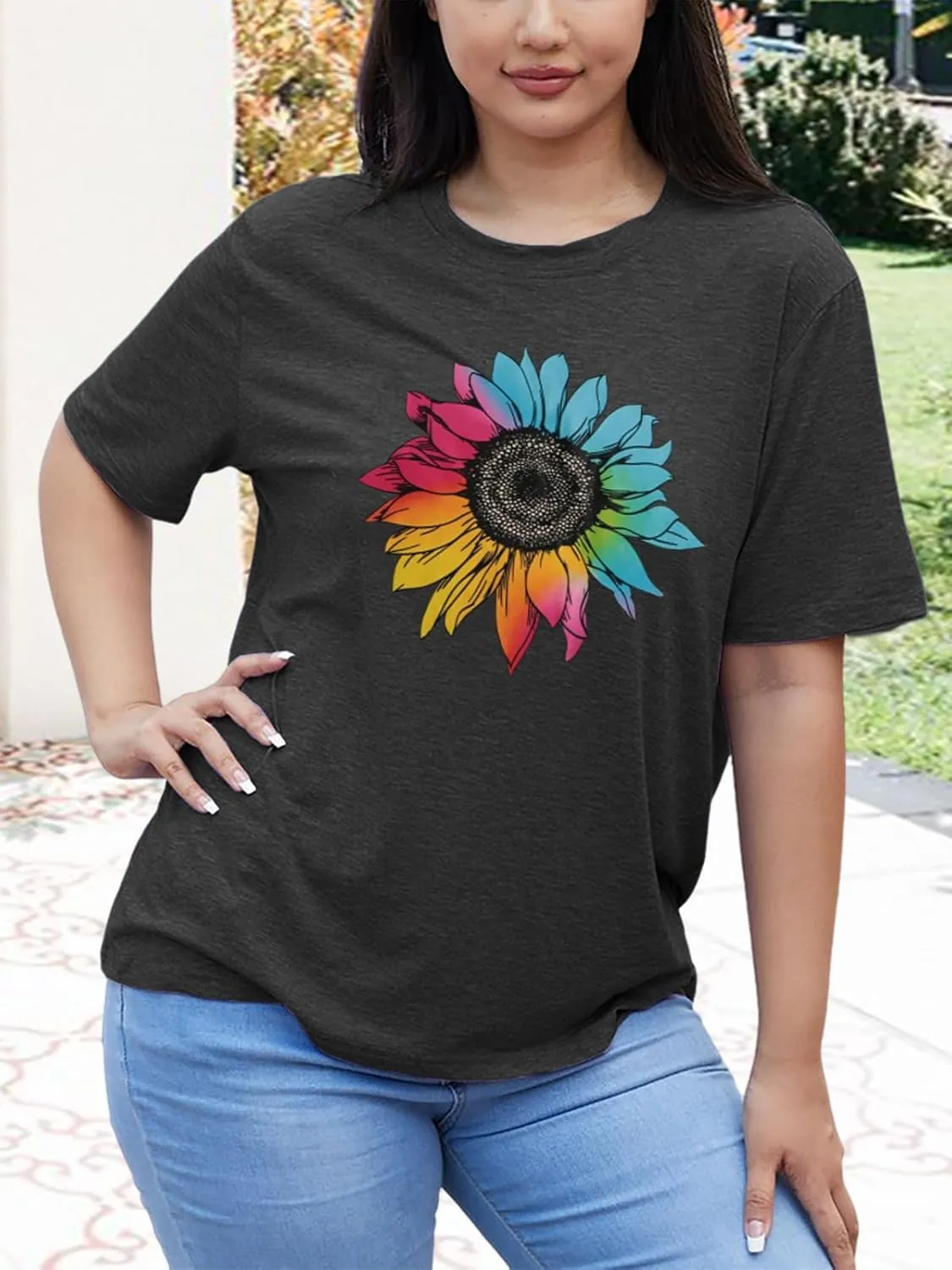 Plus Size Tshirts for Women Graphic Tees Summer Casual Tops Loose Cute Trendy Clothes Tee Shirt