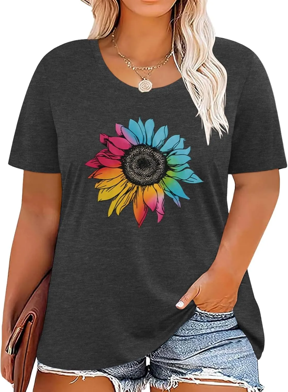 Plus Size Tshirts for Women Graphic Tees Summer Casual Tops Loose Cute Trendy Clothes Tee Shirt