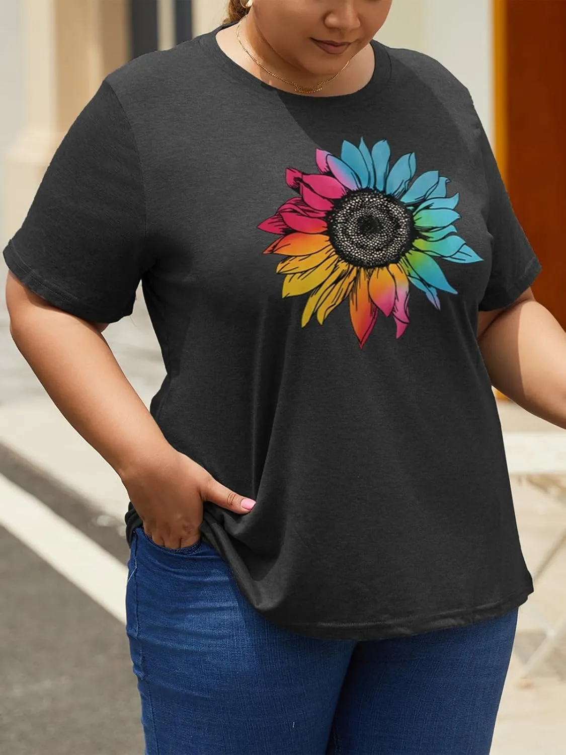 Plus Size Tshirts for Women Graphic Tees Summer Casual Tops Loose Cute Trendy Clothes Tee Shirt