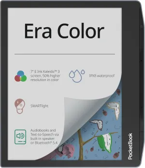 PocketBook Era Color E-Reader | Eye-Friendly 7'' E-Ink Kaleido 3 Touch-Screen | Audio-Book & E-Book Reader | Waterproof | Text-to-Speech Function | Built-in Speaker | WiFi & Bluetooth | Stormy Sea