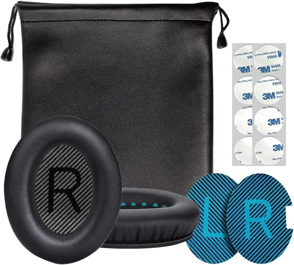 Premium Replacement Ear Cushions for Bose QC35 and QC35ii with Comfortable Adaptive Memory Foam for Extra Durability - for Bose QuietComfort 35 (QC35) & Quiet Comfort 35 II (QC35 ii)