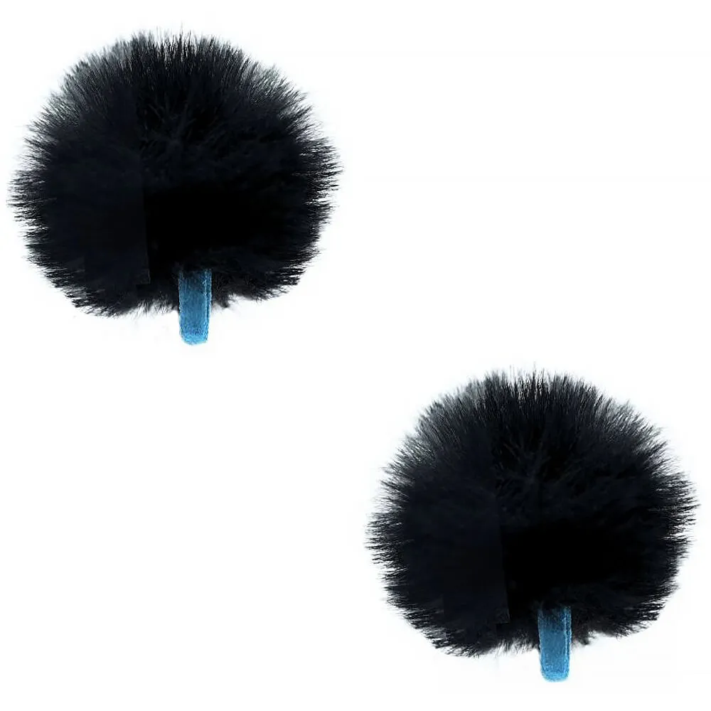 Radius Puffer Urchin Windshield for 2 - 4mm in Diameter Lavalier Microphones (Black, 2-Pack)