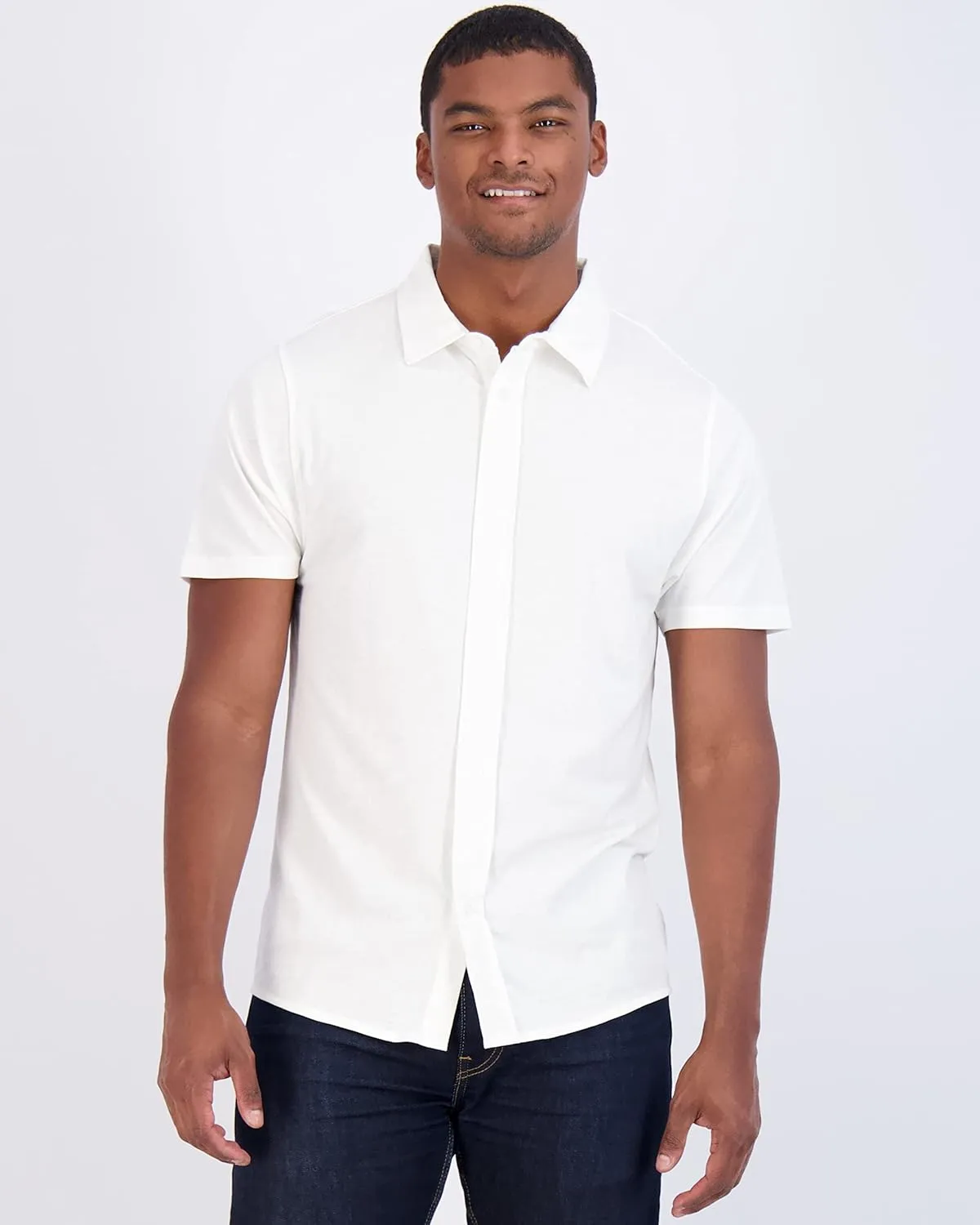 Real Essentials 3-Pack: Men's Regular Fit Casual Short Sleeve Button Down Shirt (Available in Big & Tall)