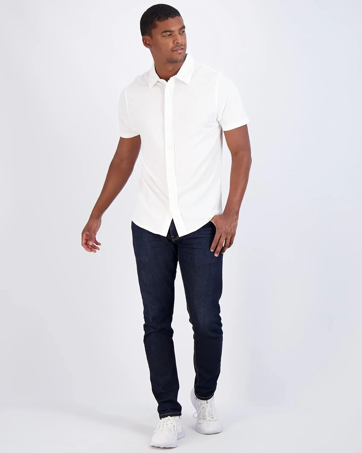 Real Essentials 3-Pack: Men's Regular Fit Casual Short Sleeve Button Down Shirt (Available in Big & Tall)