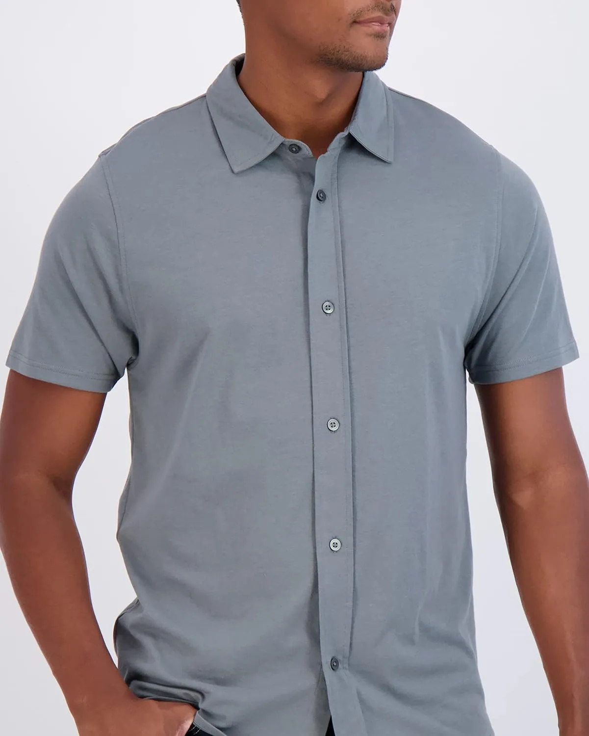 Real Essentials 3-Pack: Men's Regular Fit Casual Short Sleeve Button Down Shirt (Available in Big & Tall)