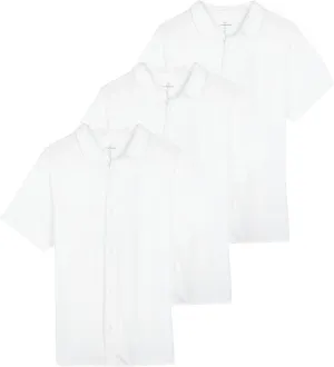 Real Essentials 3-Pack: Men's Regular Fit Casual Short Sleeve Button Down Shirt (Available in Big & Tall)