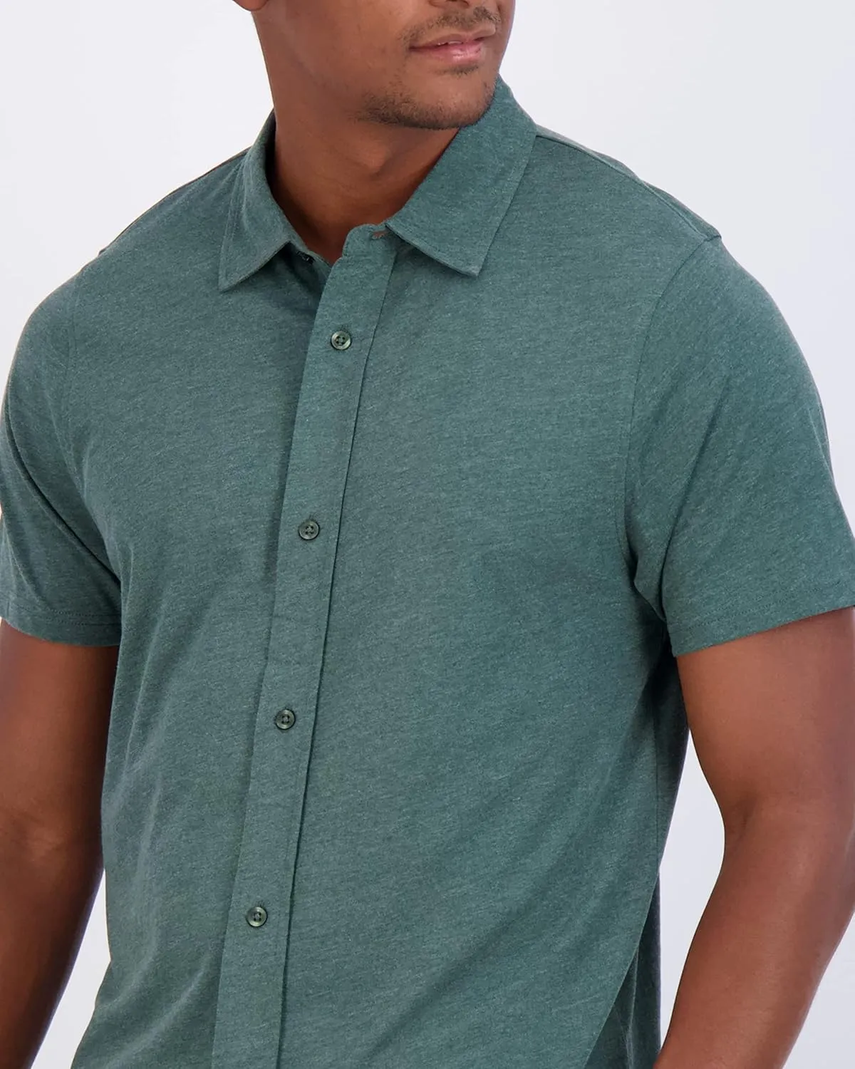 Real Essentials 3-Pack: Men's Regular Fit Casual Short Sleeve Button Down Shirt (Available in Big & Tall)