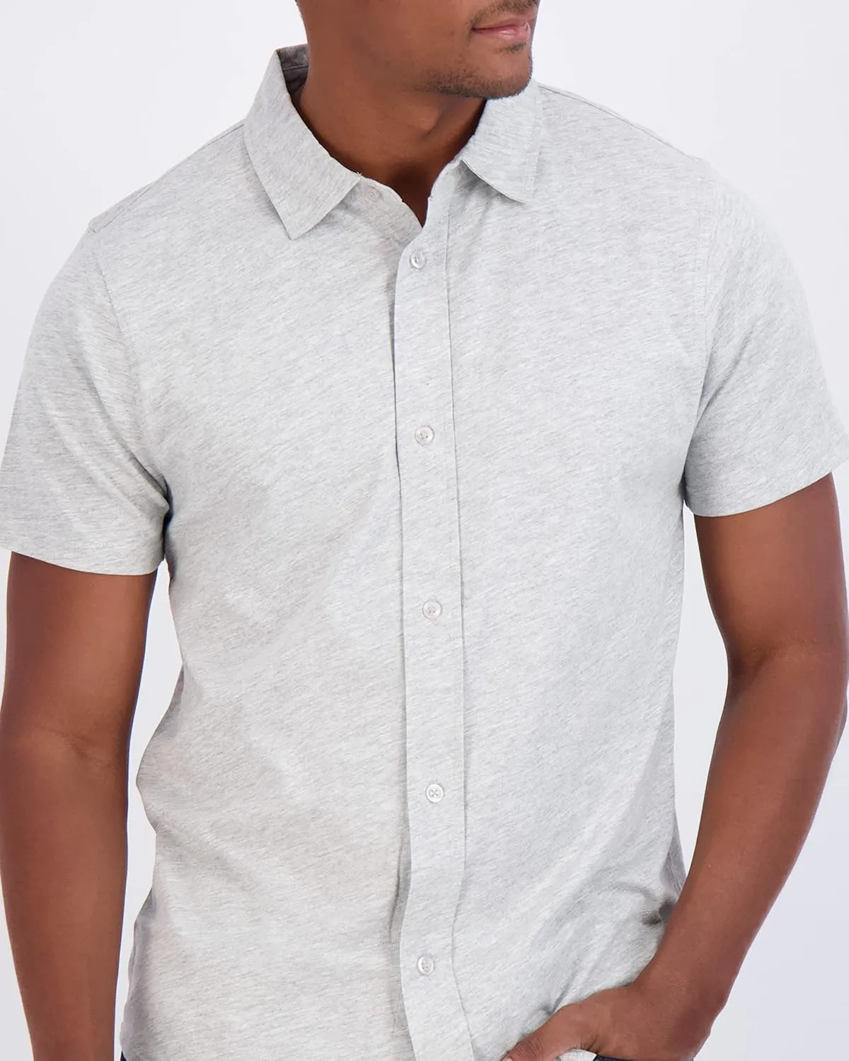 Real Essentials 3-Pack: Men's Regular Fit Casual Short Sleeve Button Down Shirt (Available in Big & Tall)