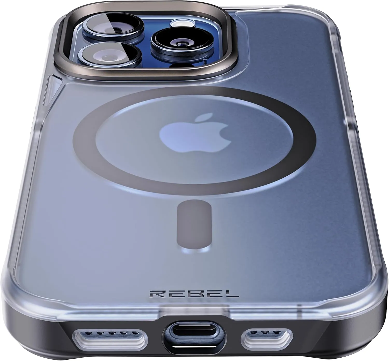 REBEL Clear Case for iPhone 15 Pro [Frosted Series Gen-5] Strong MagSafe Compatible, Grip Sides, Translucent Matte Texture, Protective Shockproof Bumpers, Metal Lens & Buttons, 6.1 Inch Phone 2023