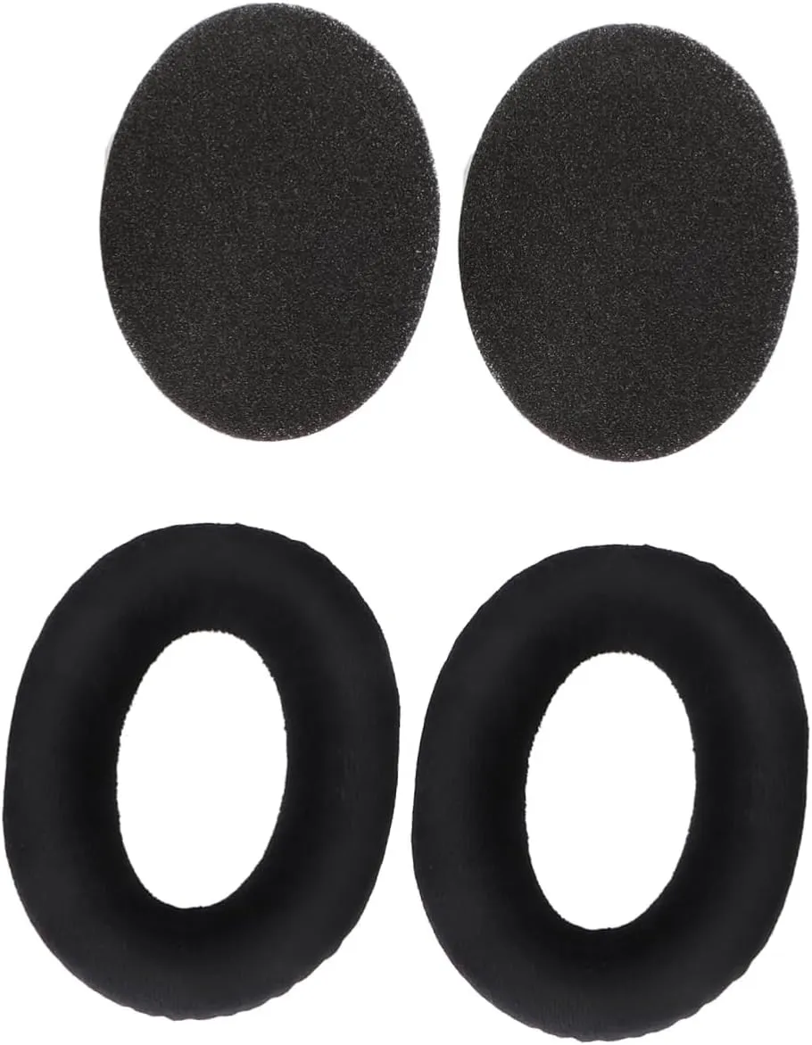 Replacement Soundproof Ear Pads for Hd515/518/555/558/595 Comfortable Velour Memory Foam Black Set of 2