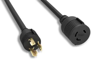 RiteAV Heavy Duty Locking Power Cord L6-30P/R 10AWG 30A 250V 15FT