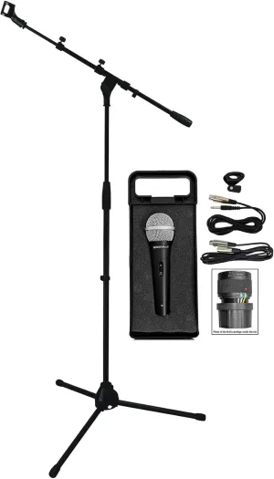 Rockville RMC-XLR High-End Metal Handheld Wired Microphones  Tripod Base Stand