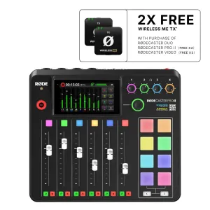 RODE RODECaster Pro II Integrated Audio Production Studio with 2x FREE RODE Wireless ME TX Digital Wireless Transmitters