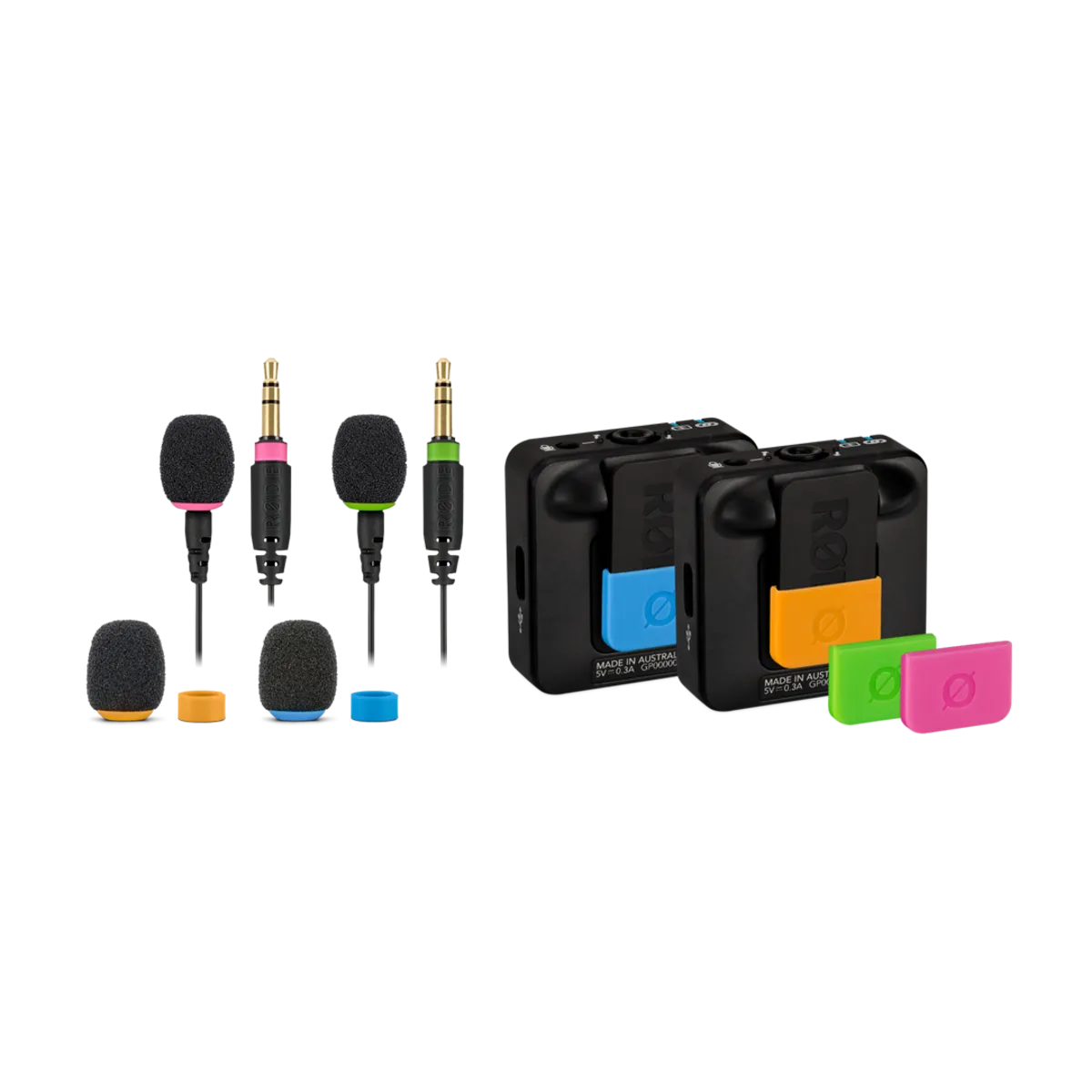 Rode Wireless GO II Dual Kit with 4x Lav GO and 1x Colours 2