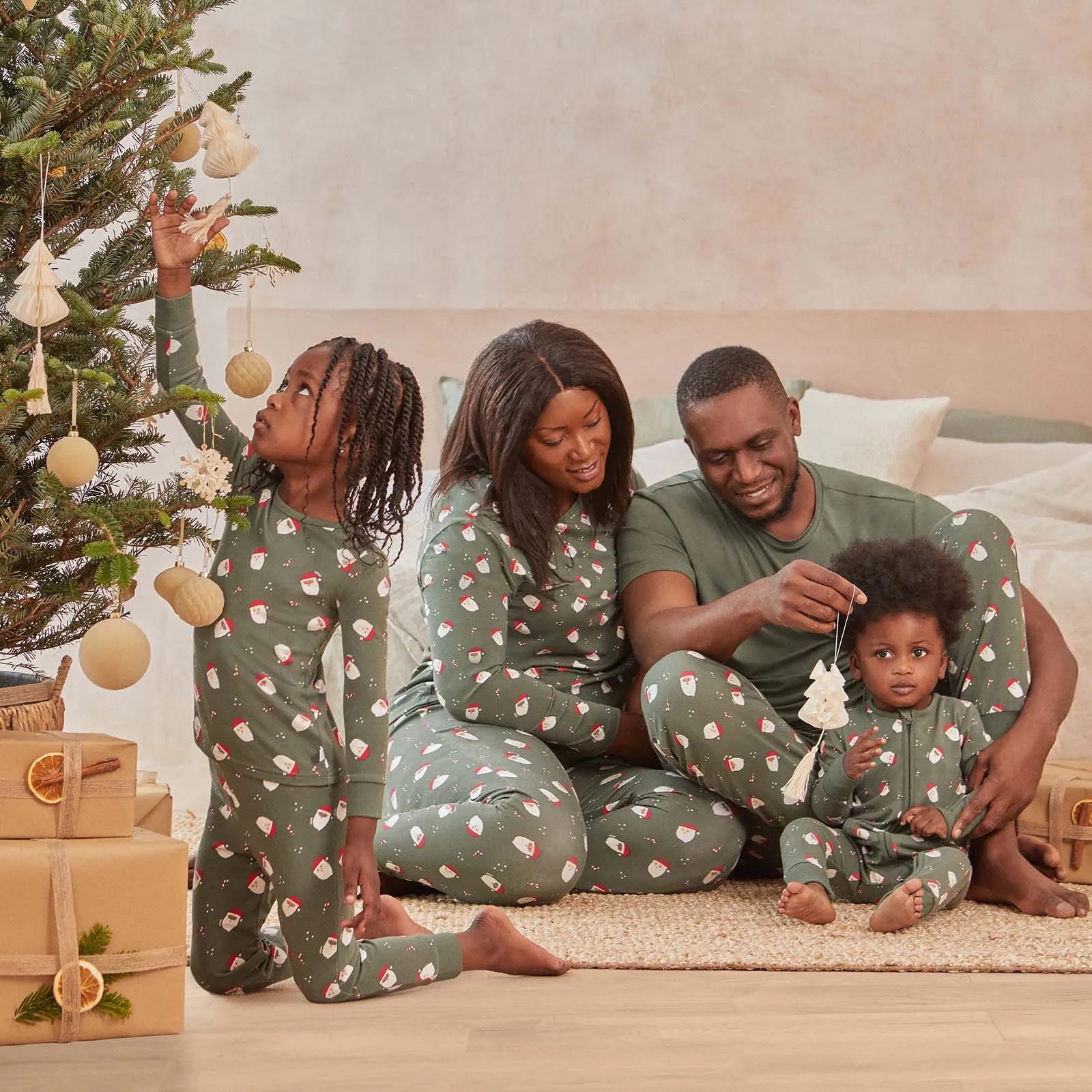 Santa Print Clever Zip Sleepsuit