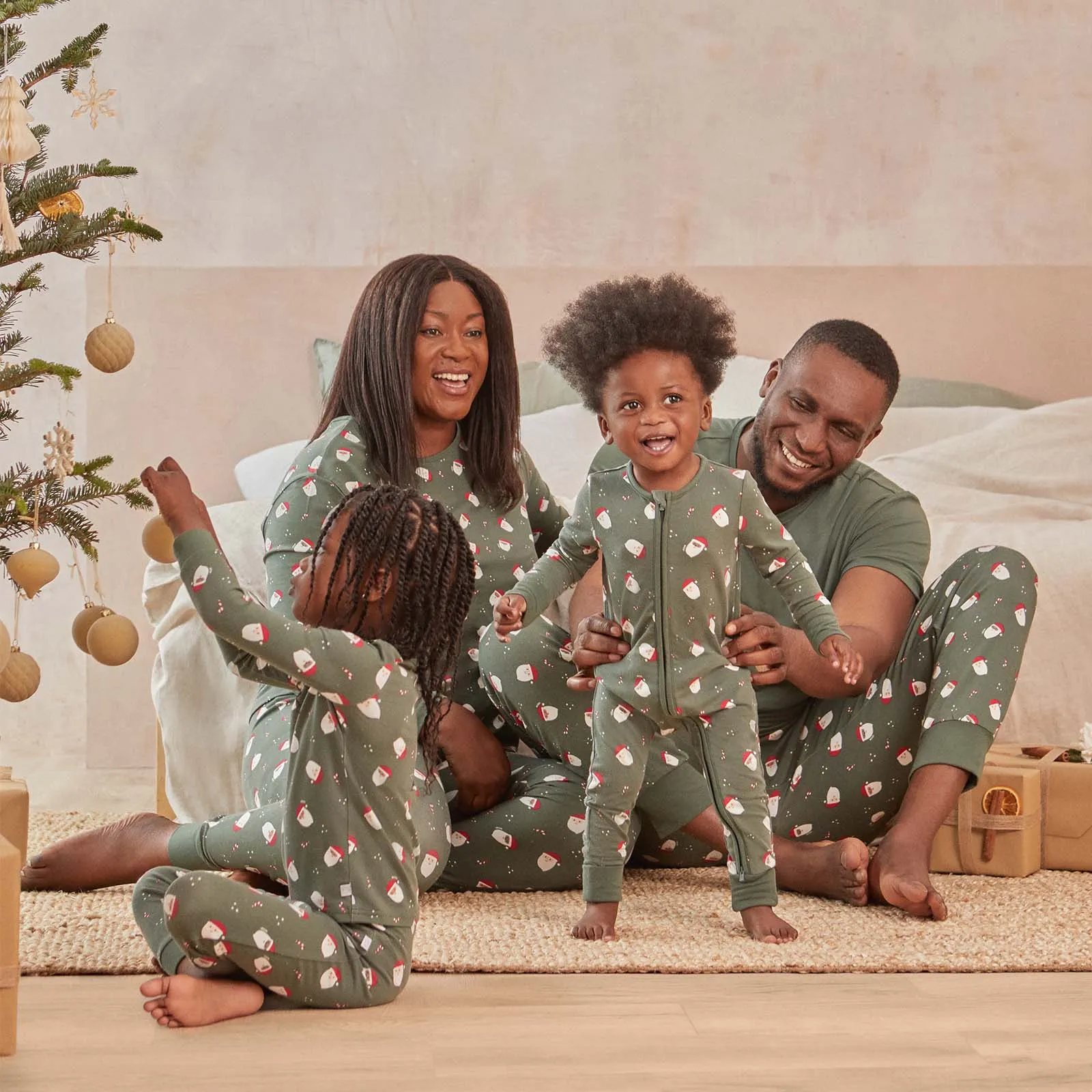 Santa Print Clever Zip Sleepsuit