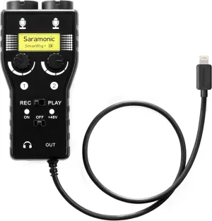 Saramonic 2-Channel Audio Interface w/XLR, 1/4" & 1/8" for Apple iPhone & iPad with Lightning (SmartRig Di)