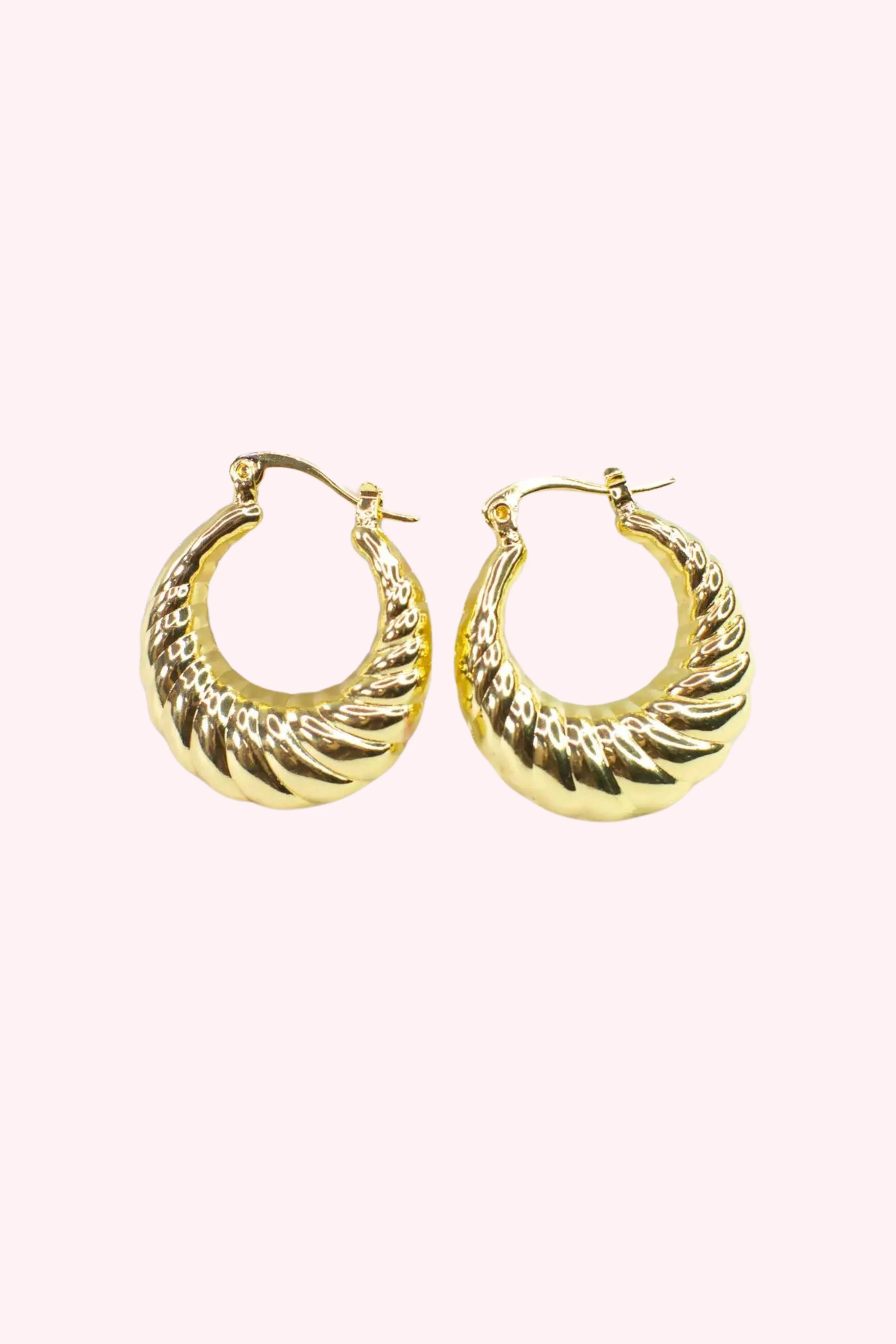 Savvy Bling: Gold Crescent Medium Hoop Earrings