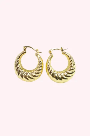 Savvy Bling: Gold Crescent Medium Hoop Earrings