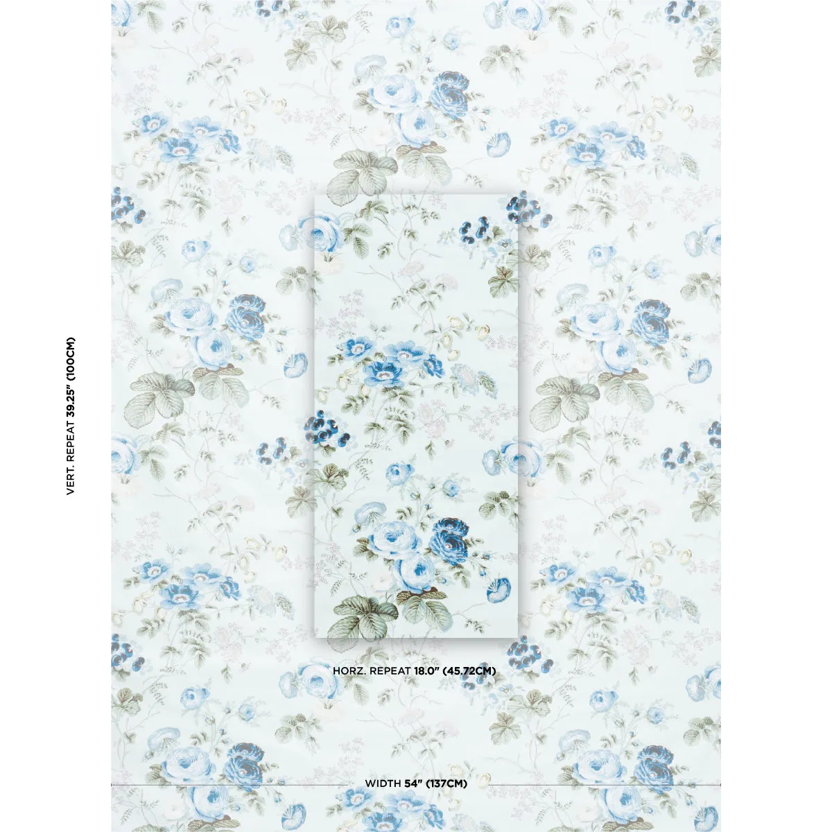 Schumacher Salisbury Chintz Celadon Fabric