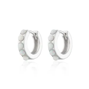 Scream Pretty Huggie Earrings with White Opal Stones
