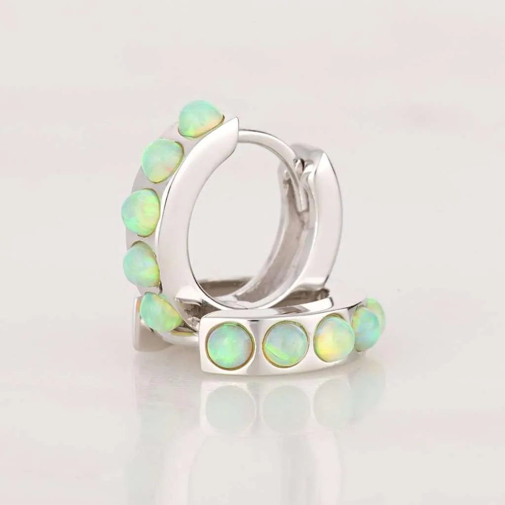 Scream Pretty Lime Green Opal Huggie Hoop Earrings