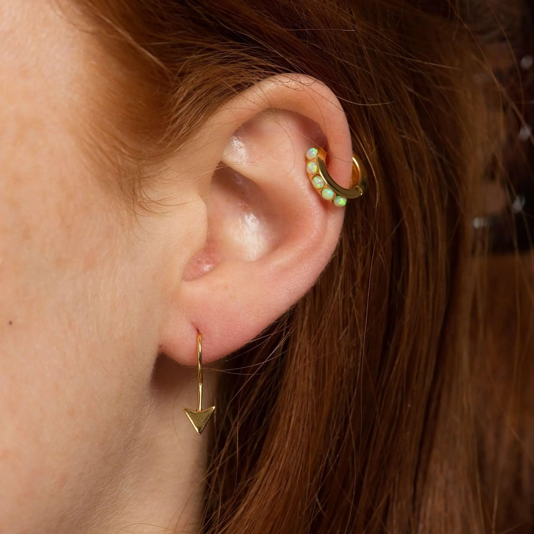 Scream Pretty Lime Green Opal Huggie Hoop Earrings