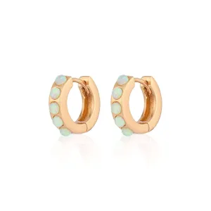 Scream Pretty Lime Green Opal Huggie Hoop Earrings