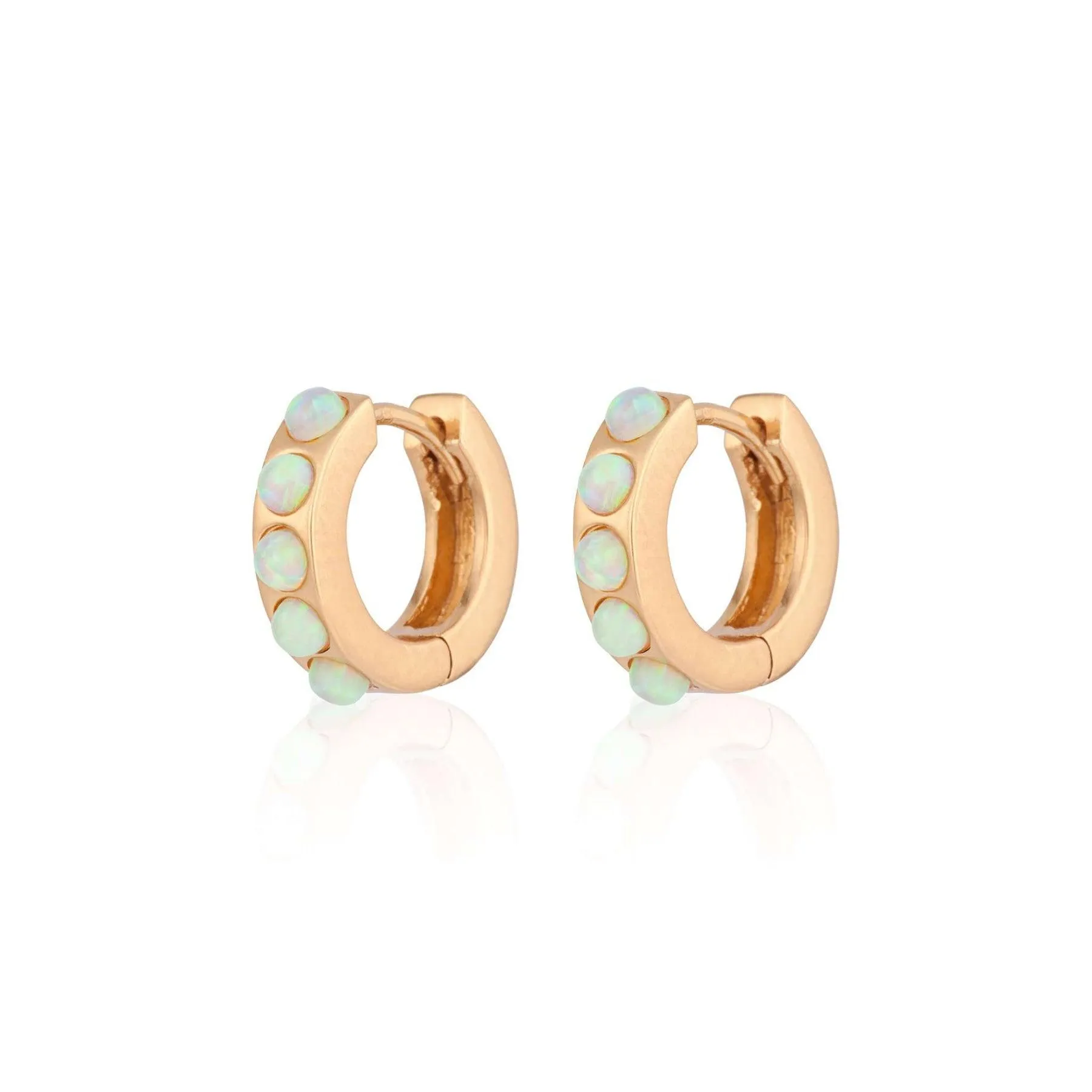 Scream Pretty Lime Green Opal Huggie Hoop Earrings